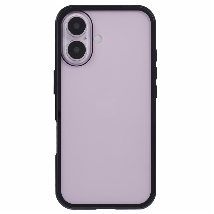 iPhone 16 Magnetische Alu Schutzhülle mit Panzer Glas Backcover   Displayschutz (Magnet-Technologie) - Schwarz
