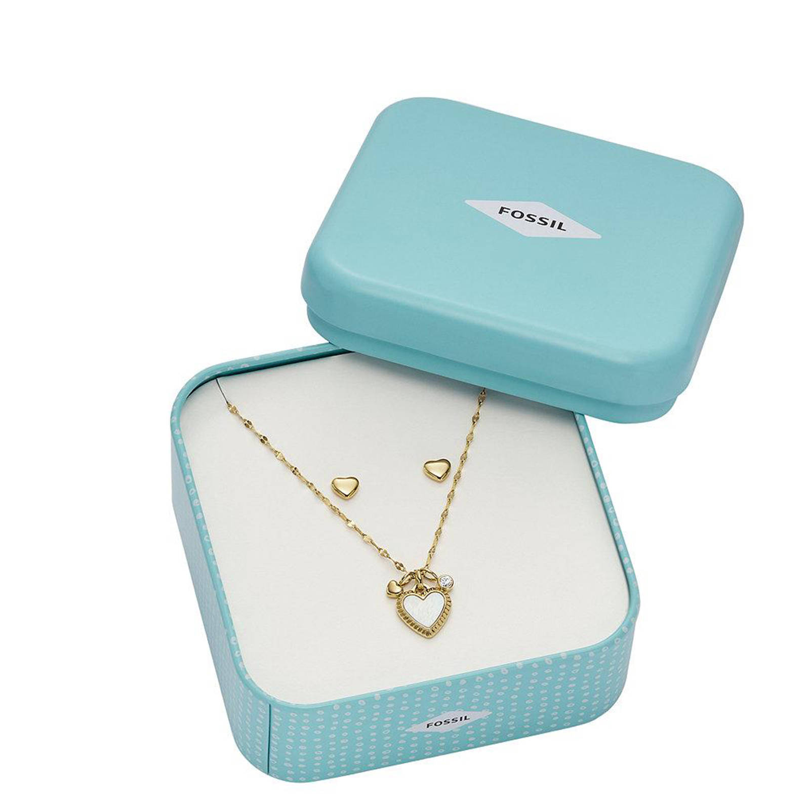 Fossil collier + oorbellen JF04246SET goudkleurig