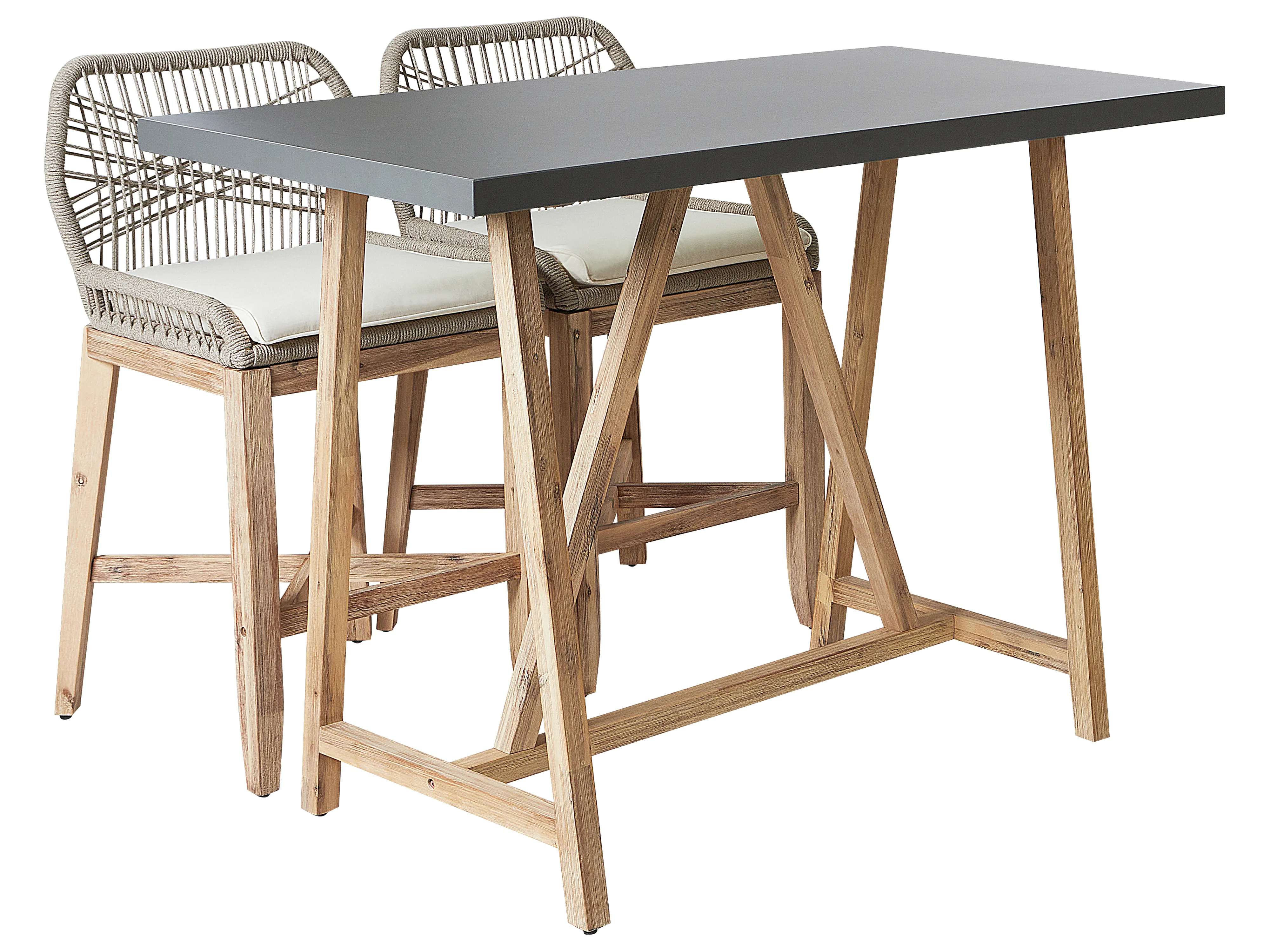 Bistroset met kussens TALAMONE Acaciahout Grijs