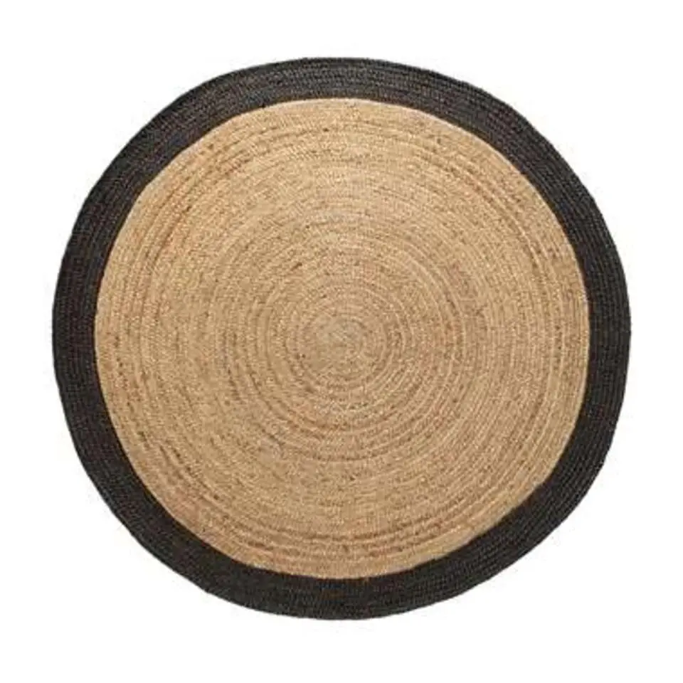 EVA Interior Vloerkleed Jute Rond - Naturel/Antraciet - 160 Ø