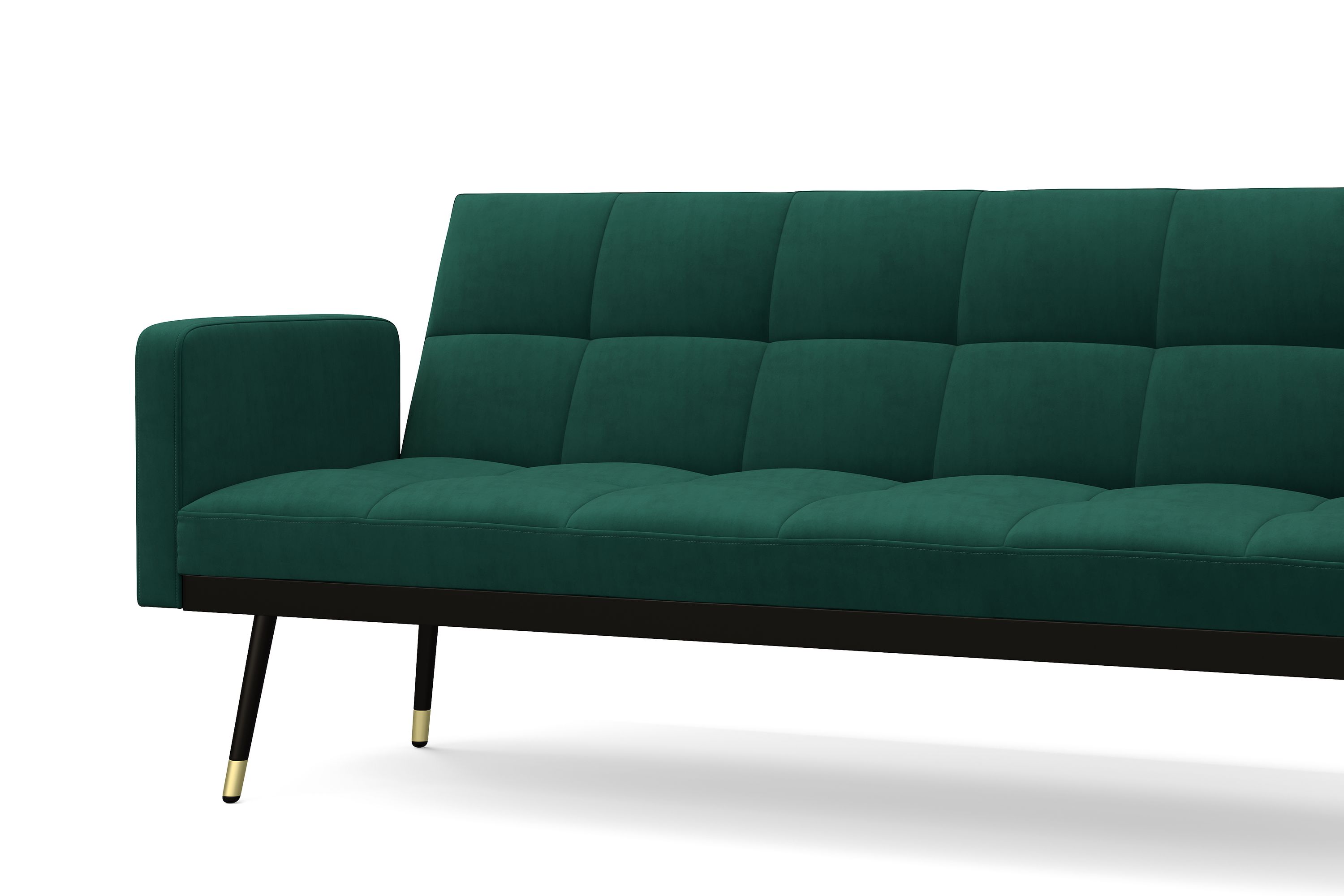 Schlafsofa Samt CALVIN dunkelgrün