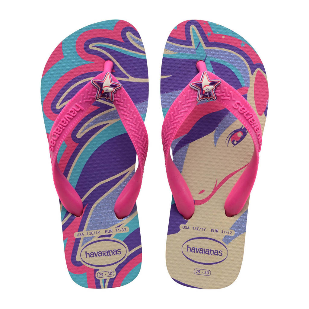Havaianas Unicorn teenslippers roze/beige