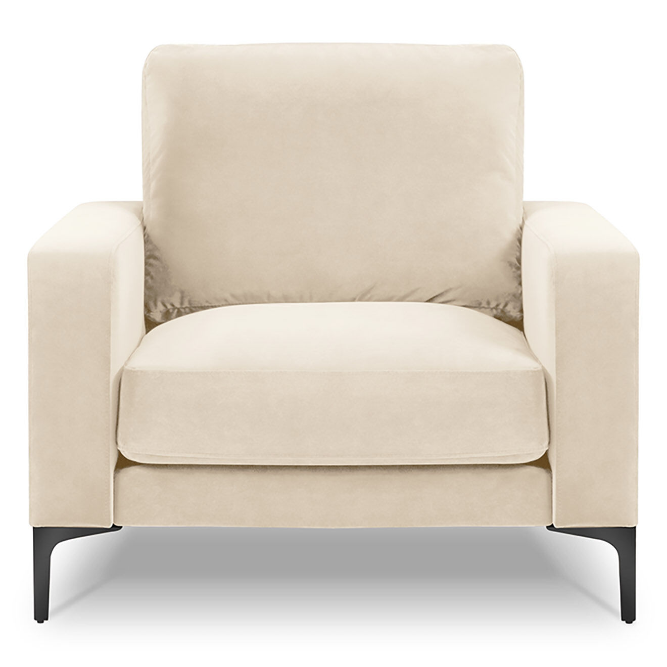Mazzini Sofas Fauteuil Velours Venus beige clair - 92x92x90 cm