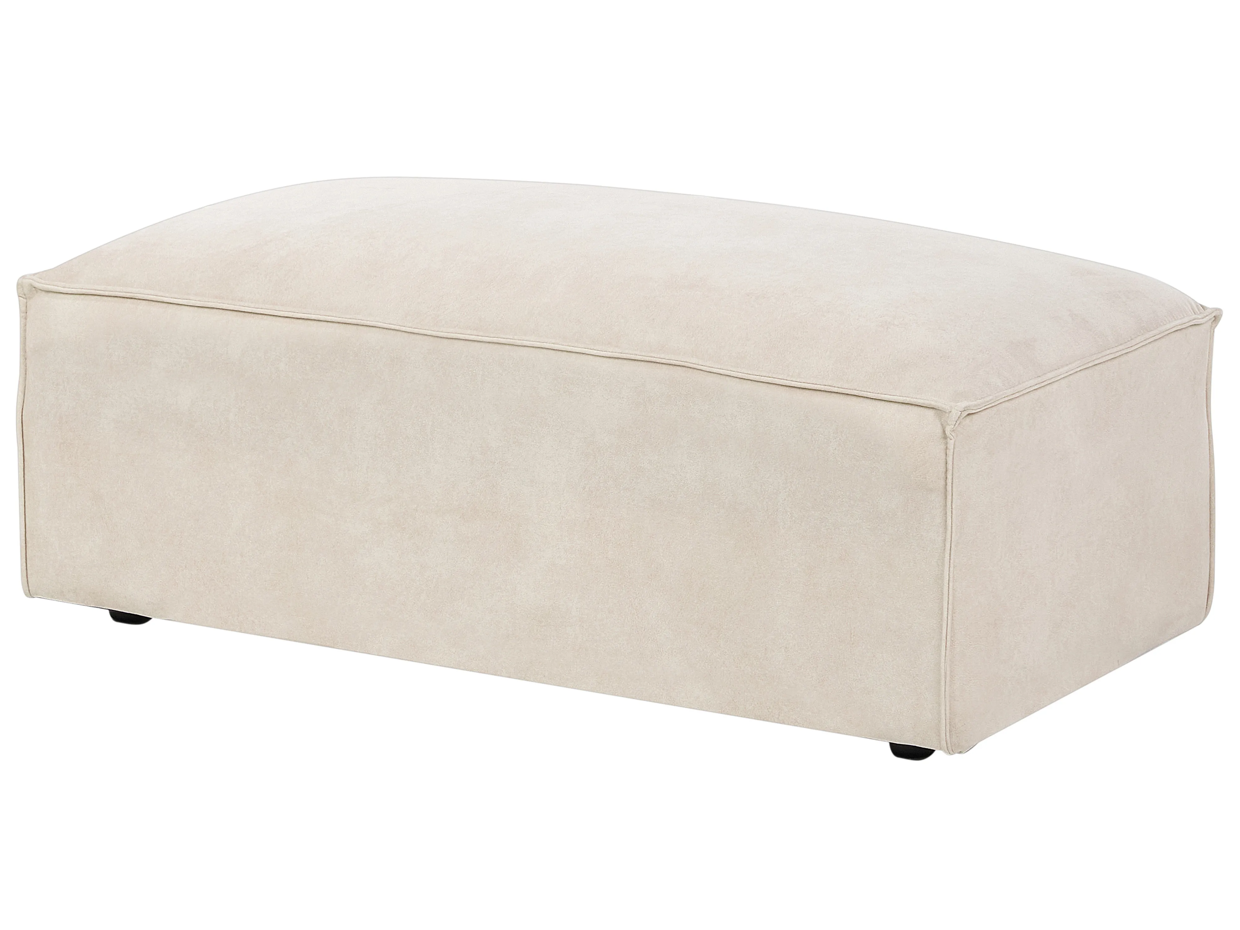 Modulaire bank 2-zits HELLNAR Fluweel Lichtbeige met ottomaan