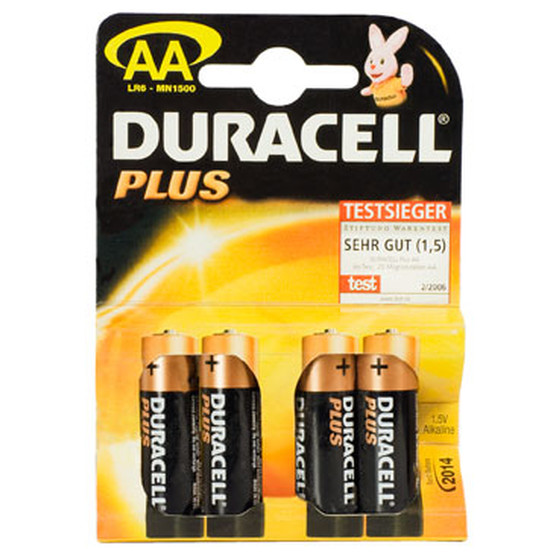 DURACELL LR6\/AA MN1500 Plus Alkaline 4 Batterien MHD:30.3.33