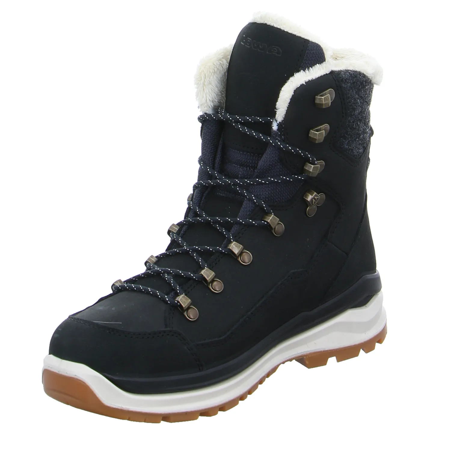 LOWA Snowboots Damen Schwarz Leder  mit Gore-Tex