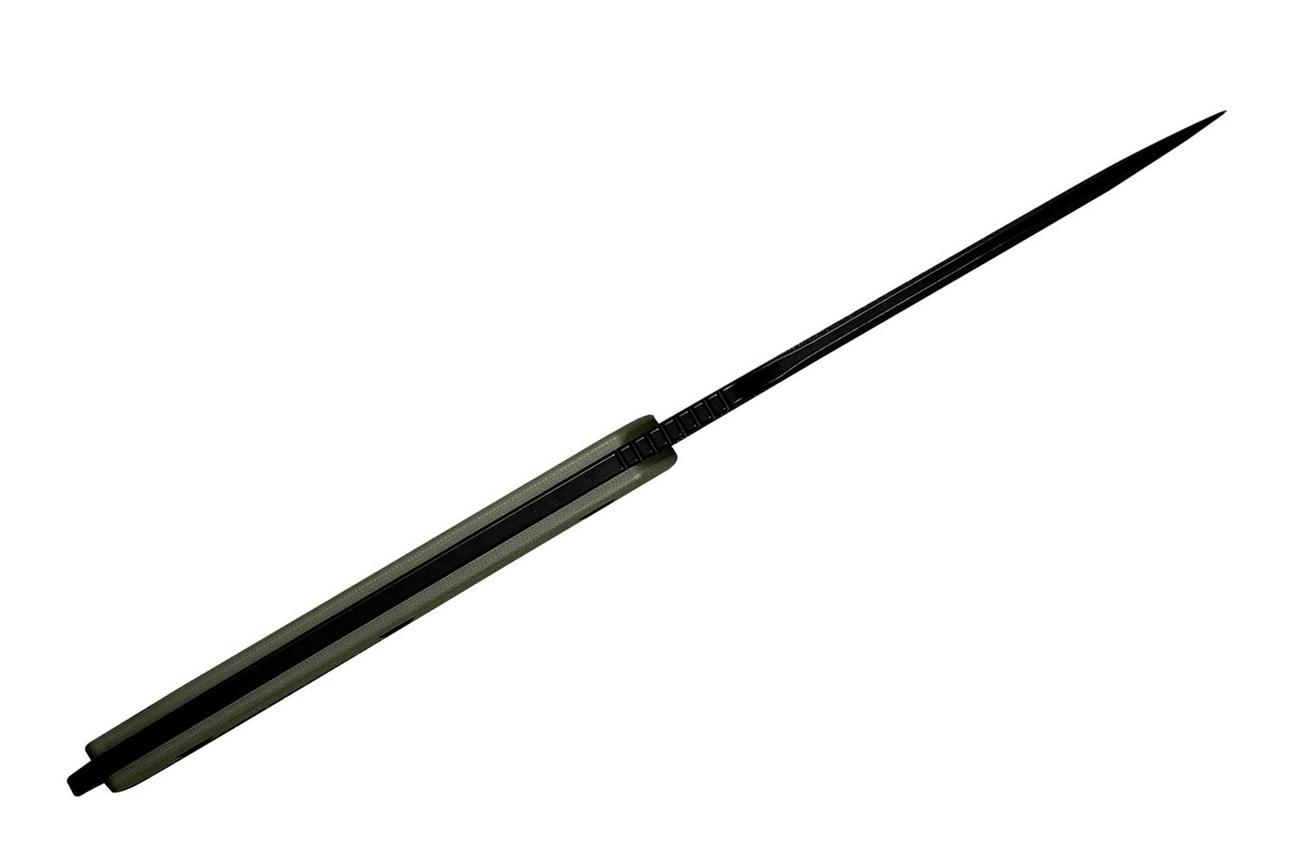 SENCUT Toxodon S24036-2 Black, Green G10, vaststaand mes