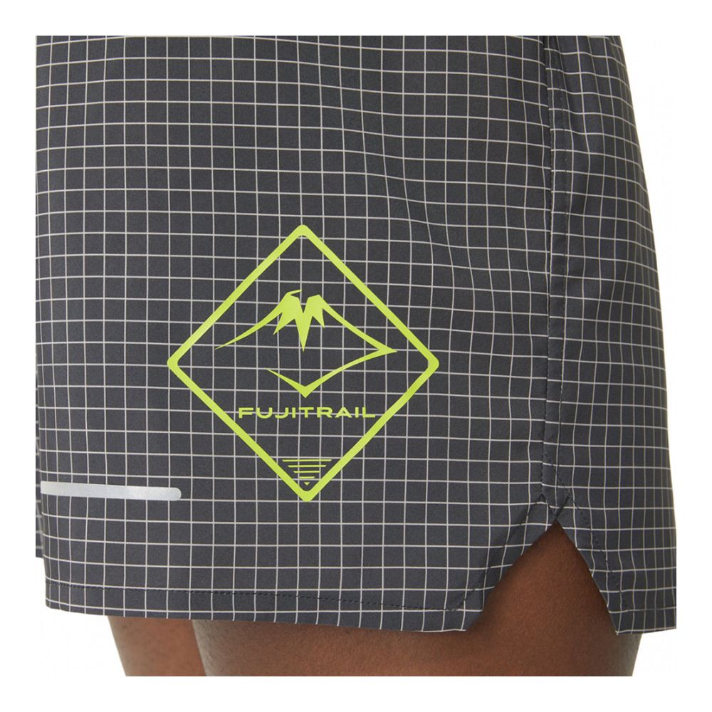 Asics FUJITRAIL LOGO - Short Homme performance black/lime zest