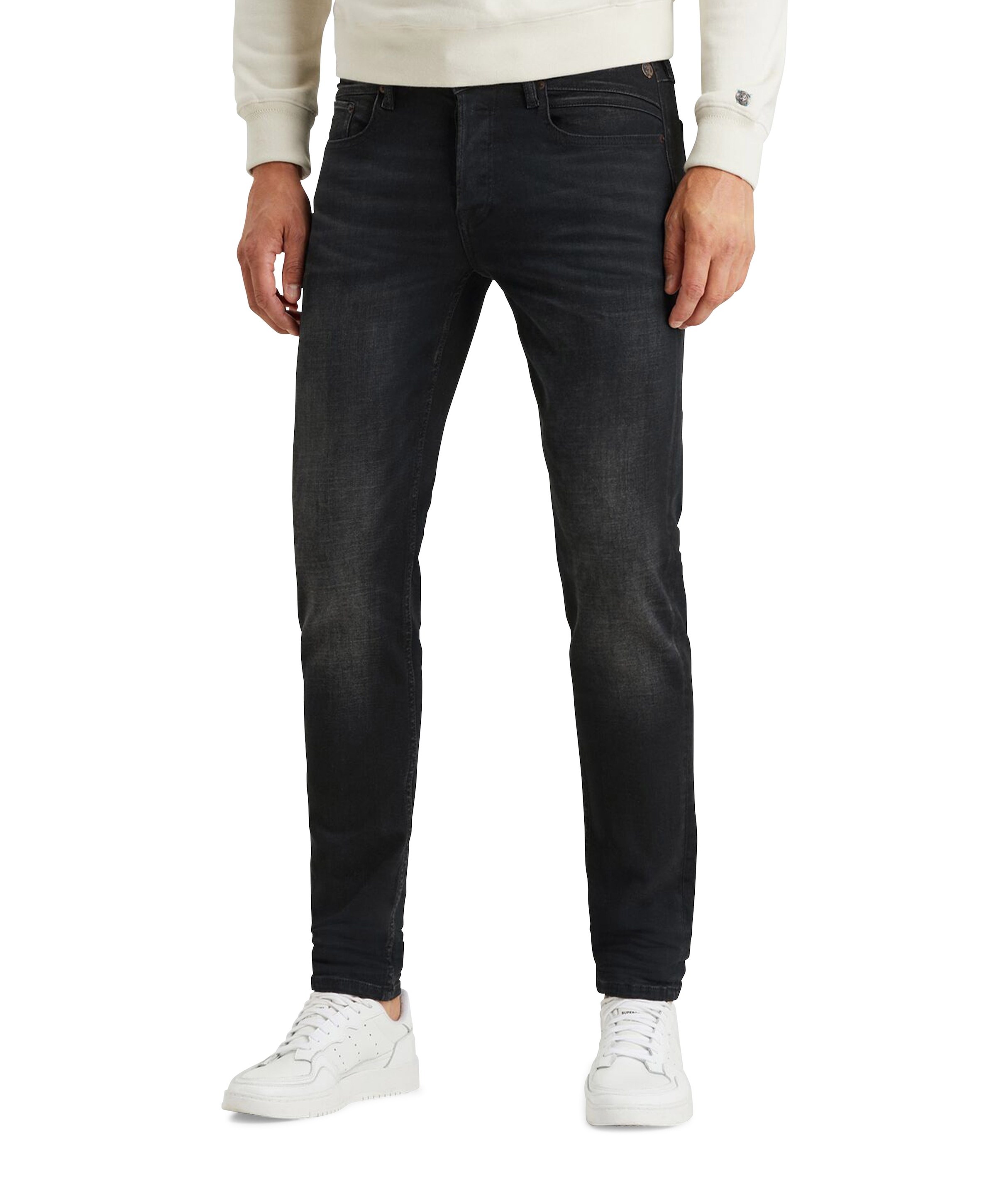 Cast Iron SHIFTBACK TAPERED NIGHT COAL BLACK heren jeans zwart