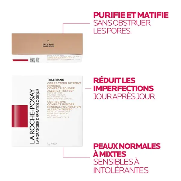 Base Mineral La Roche-Posay Toleriane nº 14 Bege Rosado 9,5g
