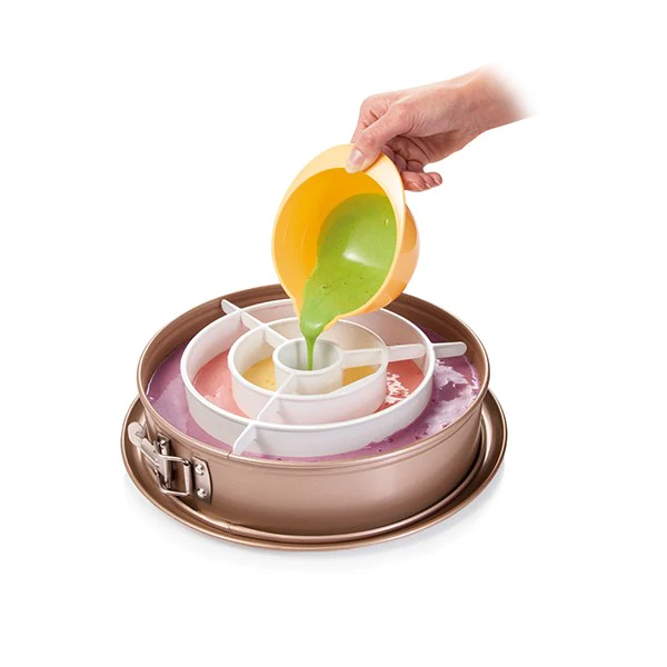 Cercle séparateur gâteaux arc-en-ciel et damiers