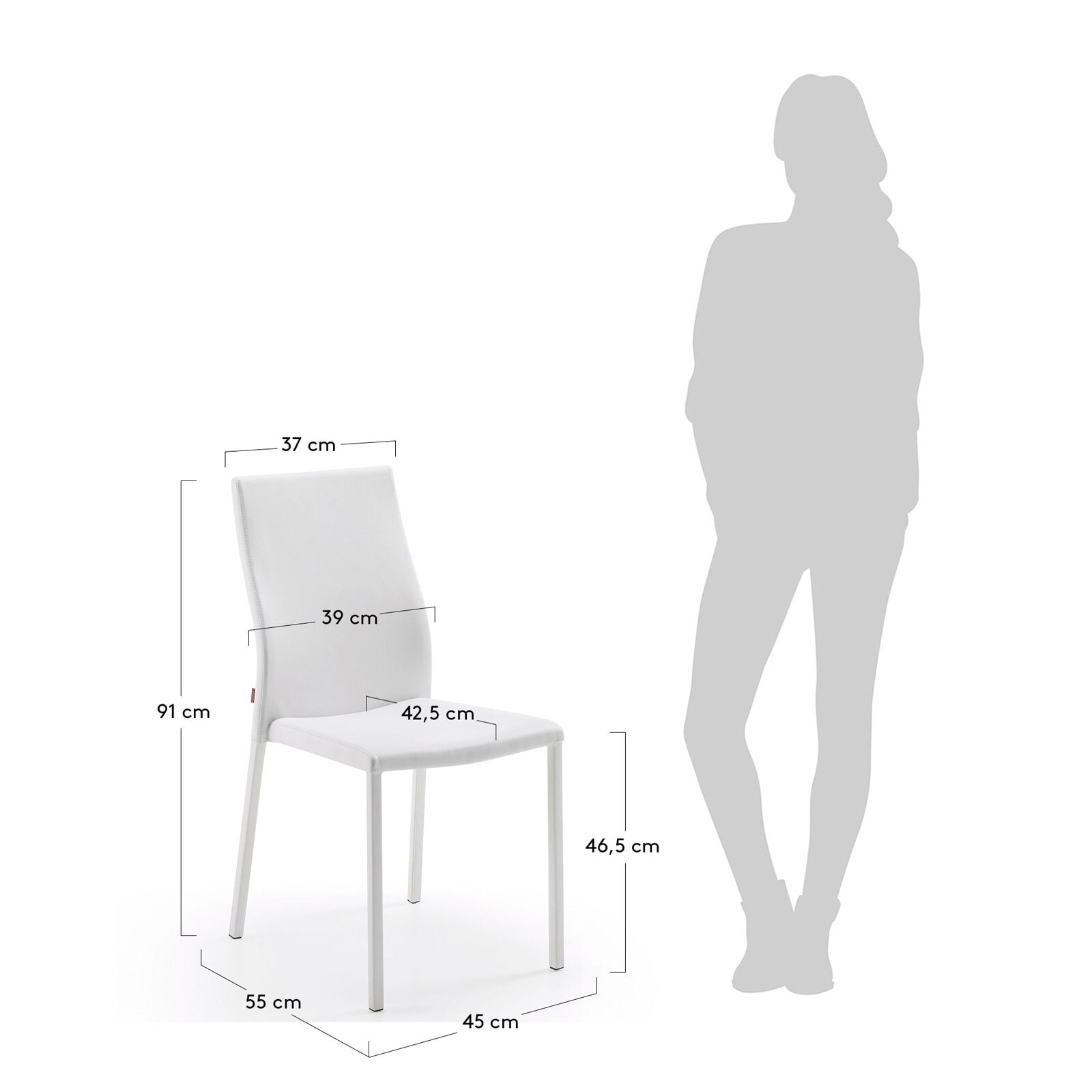 Kave Home Esszimmerstuhl ABELLE weiß