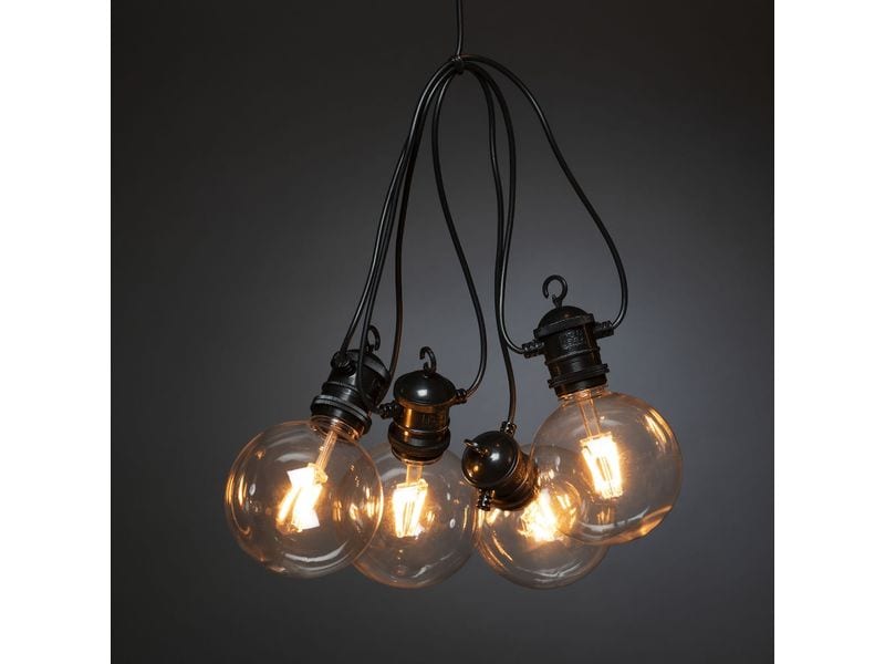Konstsmide Lichterkette Solar 2337, 10 LEDs, Transparent Solarbetriebene LED-Lichterkette