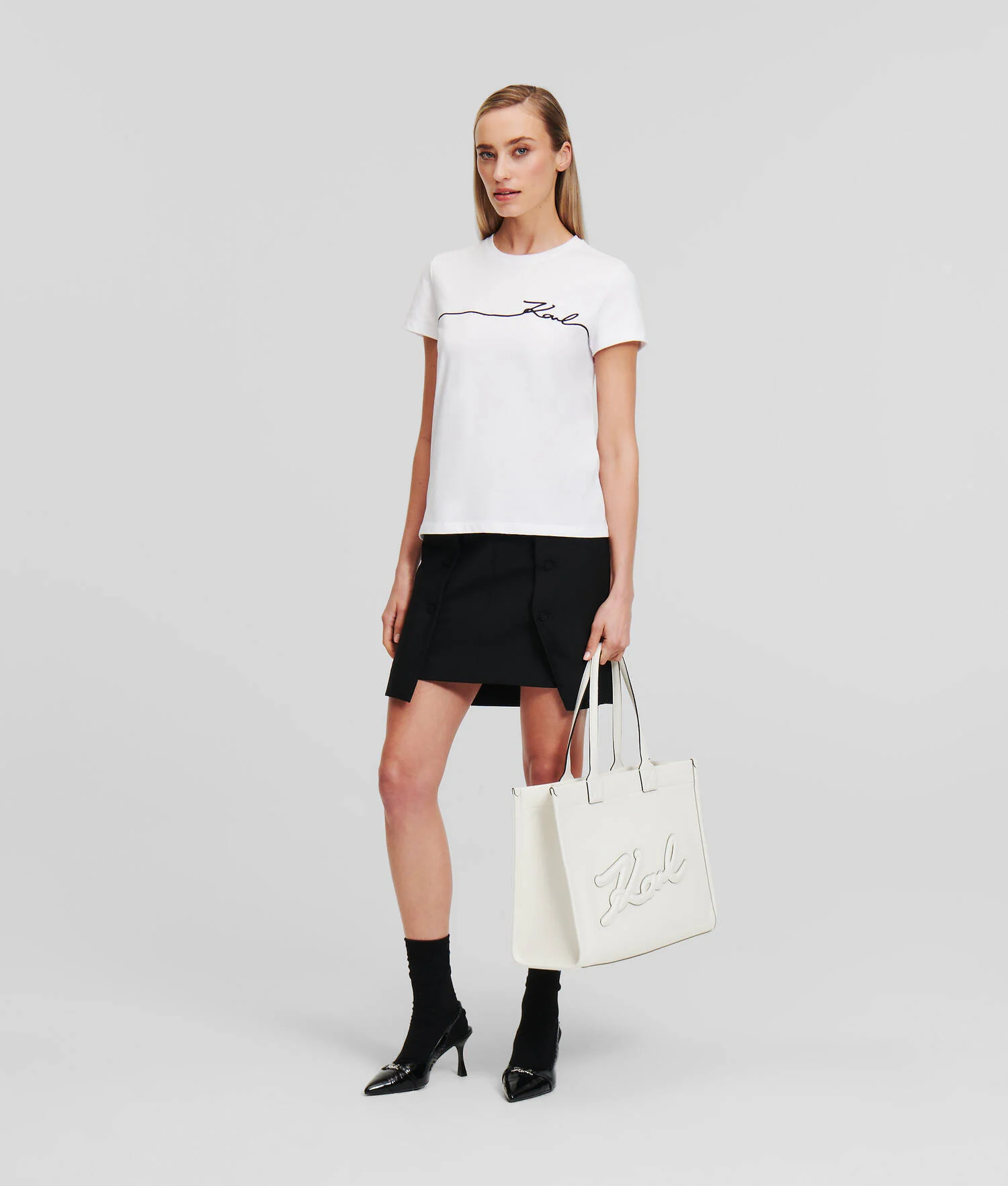 T-SHIRT À LOGO KARL LAGERFELD - Blanc