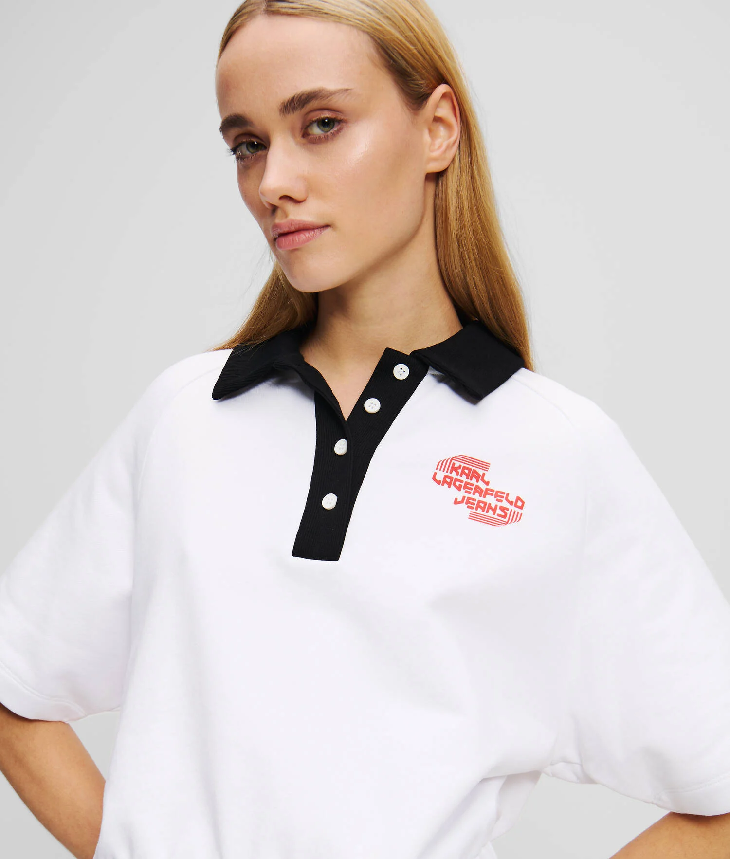 POLO CROPPED - Blanc