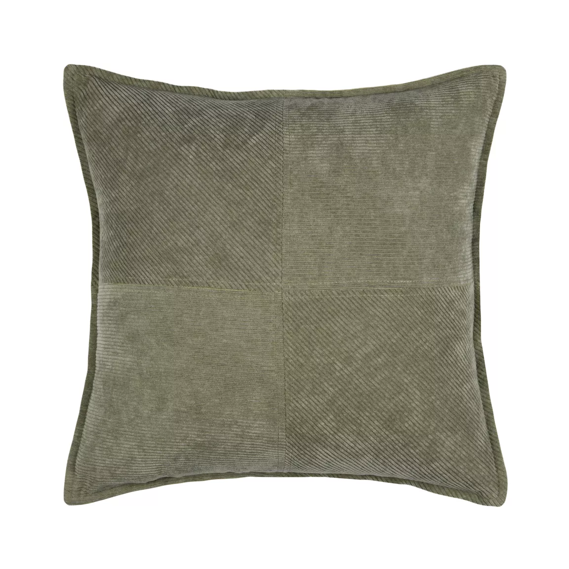 Coussin carré velours (45 x 45 cm) Dandy Vert kaki