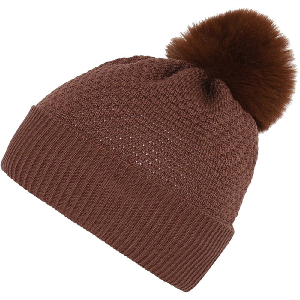 97502 Oslo Uld Beanie - Fake Fur Soft Brown