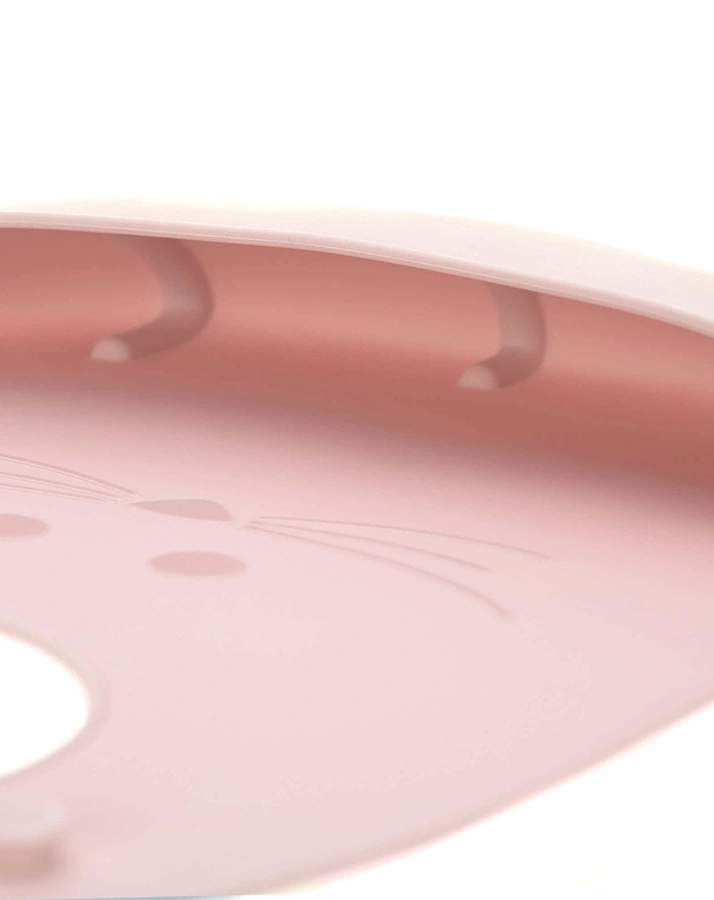 Silikon-Lätzchen LITTLE CHUMS – MOUSE mit Auffangschale in rosa