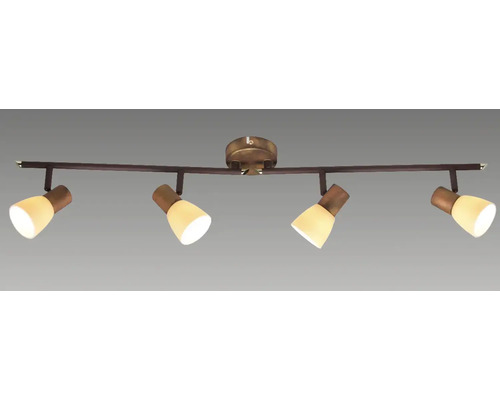 Plafondspot R50 4-lamps B 85 cm oud koper
