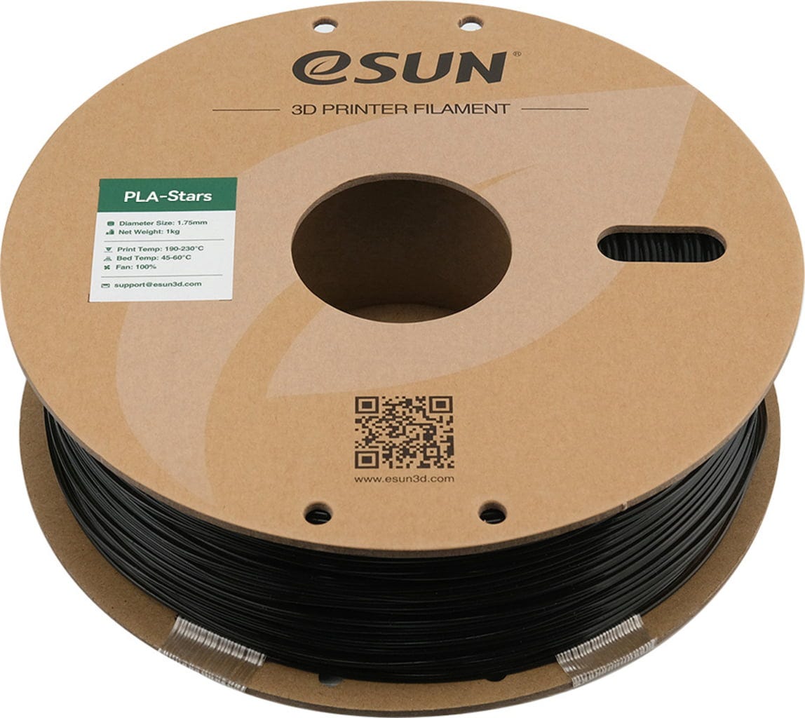 eSUN  PLA-Stars Galaxy Black, 1,75 mm / 1000 g    Leuchtendes Filament mit Stern-Effekt