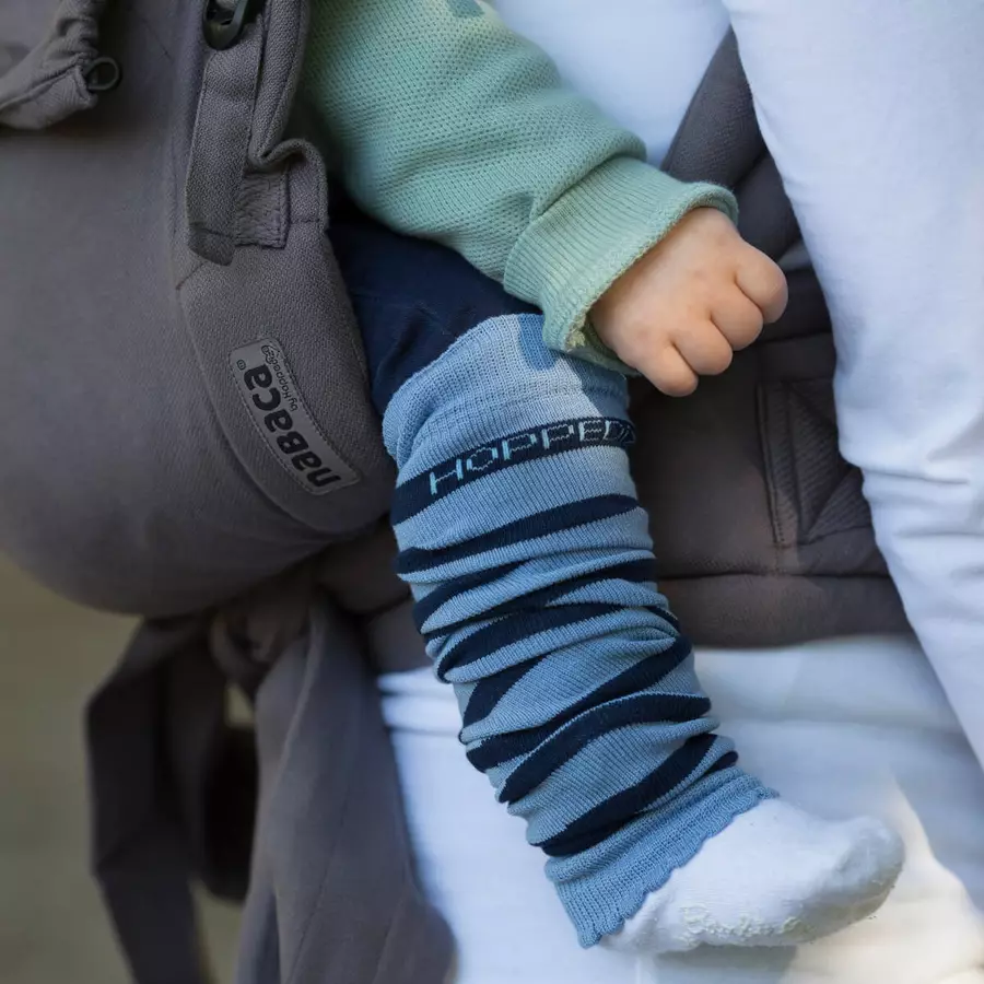 Hoppediz Beinstulpen Bio-Babystulpen hellblaudunkelblau