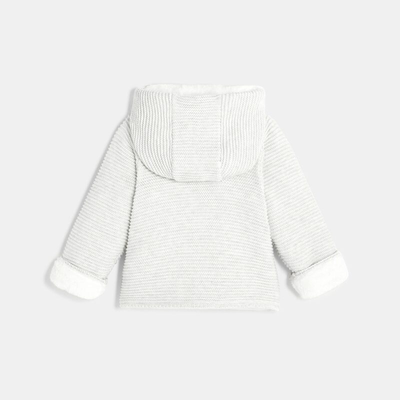 Manteau-pull fourré blanc naissance