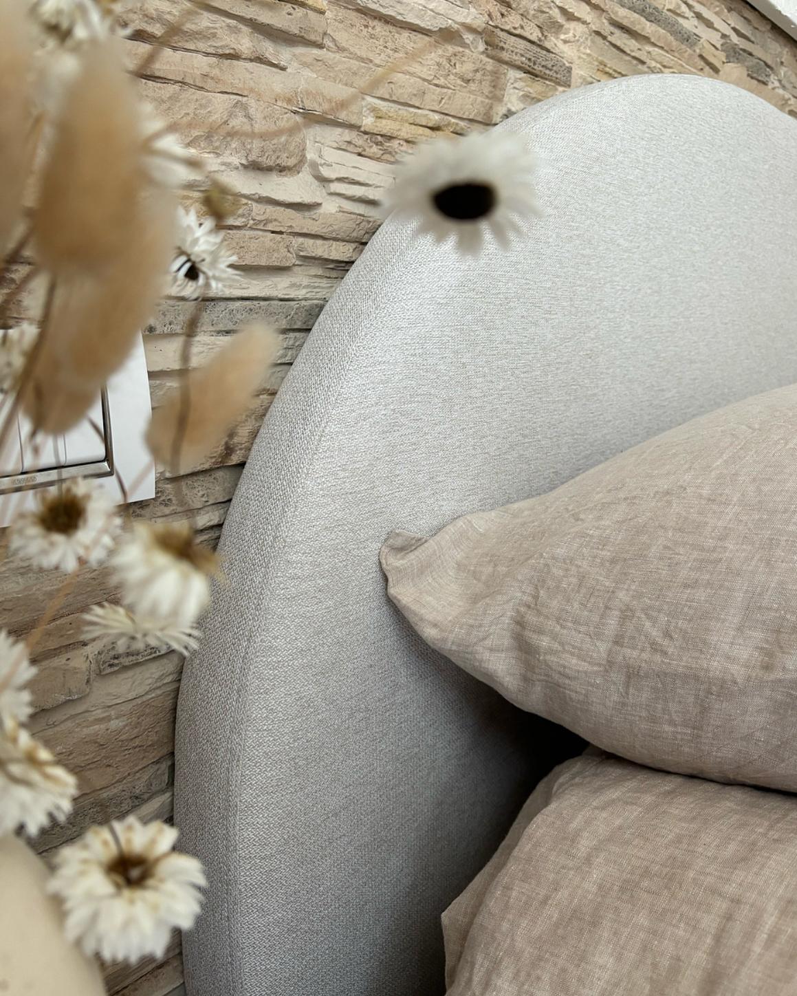 Bed met opbergruimte Stof VAUCLUSE 180 x 200 cm Lichtbeige