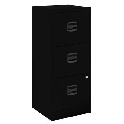 Classeur métallique monobloc - 3 tiroirs - H102 x L41 x P40 cm - noir