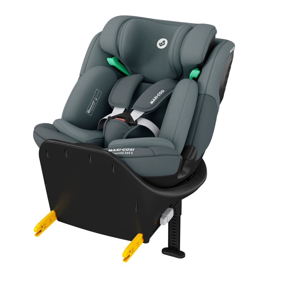 Emerald 360 S 0 - 12 Y  40 - 150 cm  0 - 36 kg    Wächst mit deinem Kind mit |    FlexiSpin-Drehung um 360° |    Bequeme Liegepositionen |    G-CELL Seitenaufprallschutz |