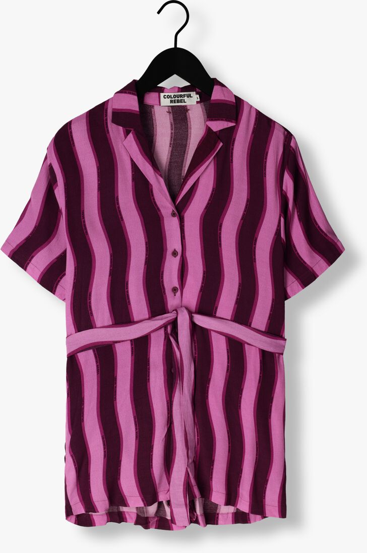 COLOURFUL REBEL paarse colourful rebel  tru stripes playsuit