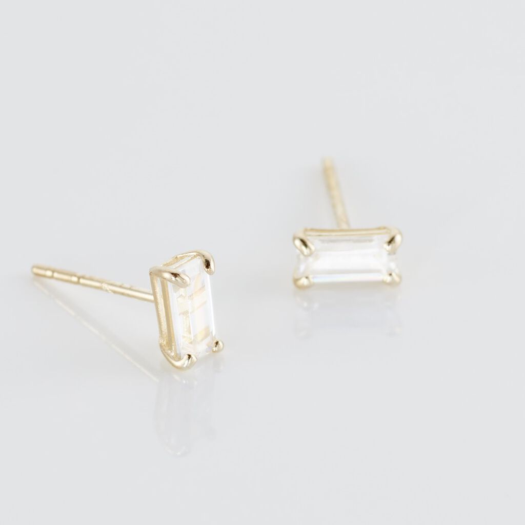 Boucles D'oreilles Puces Giroflee Or Jaune Oxyde
