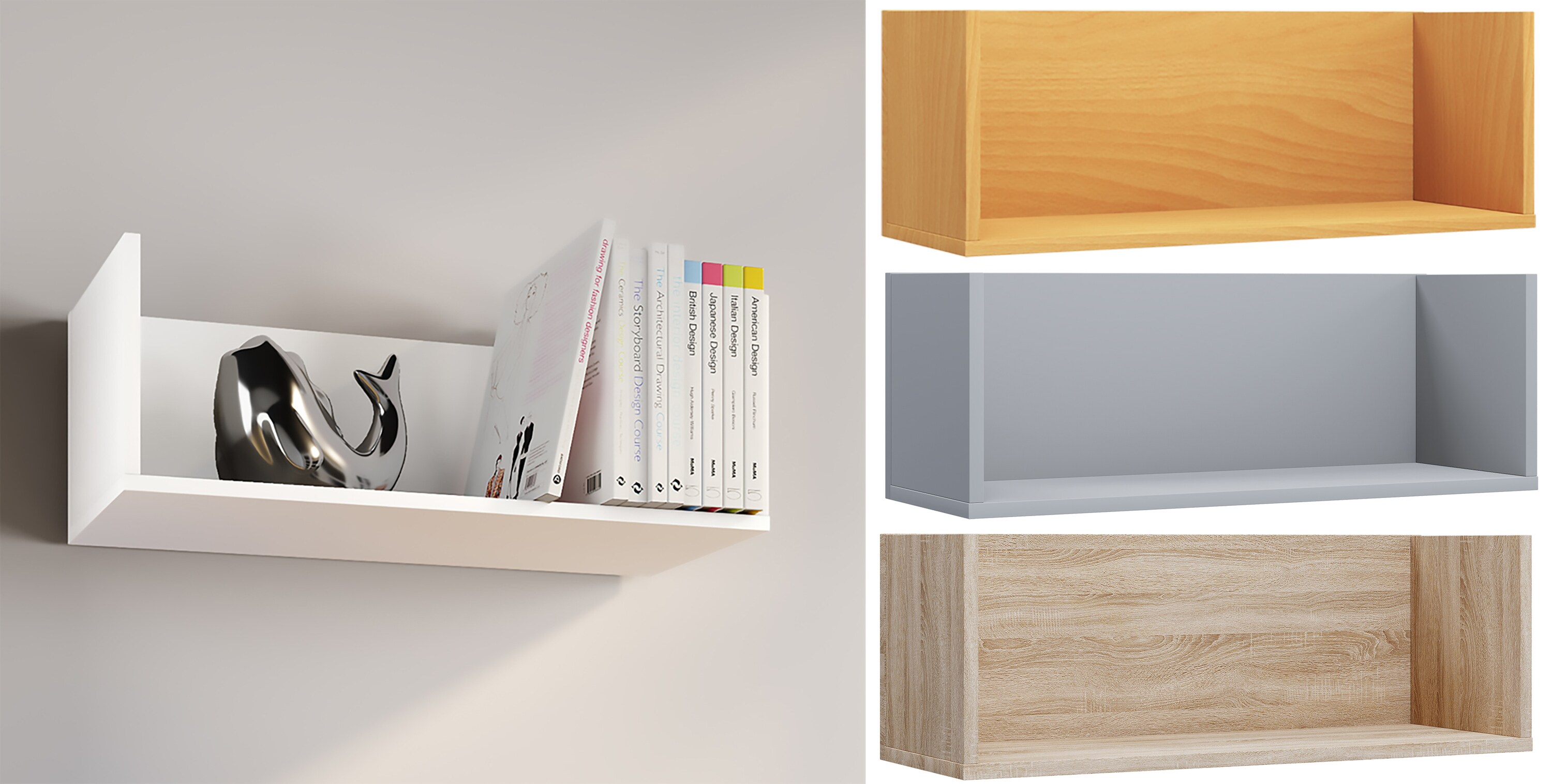 VCM Holz Wandregal Wandboard Hängeregal Büroregal Aktenregal Board Lona