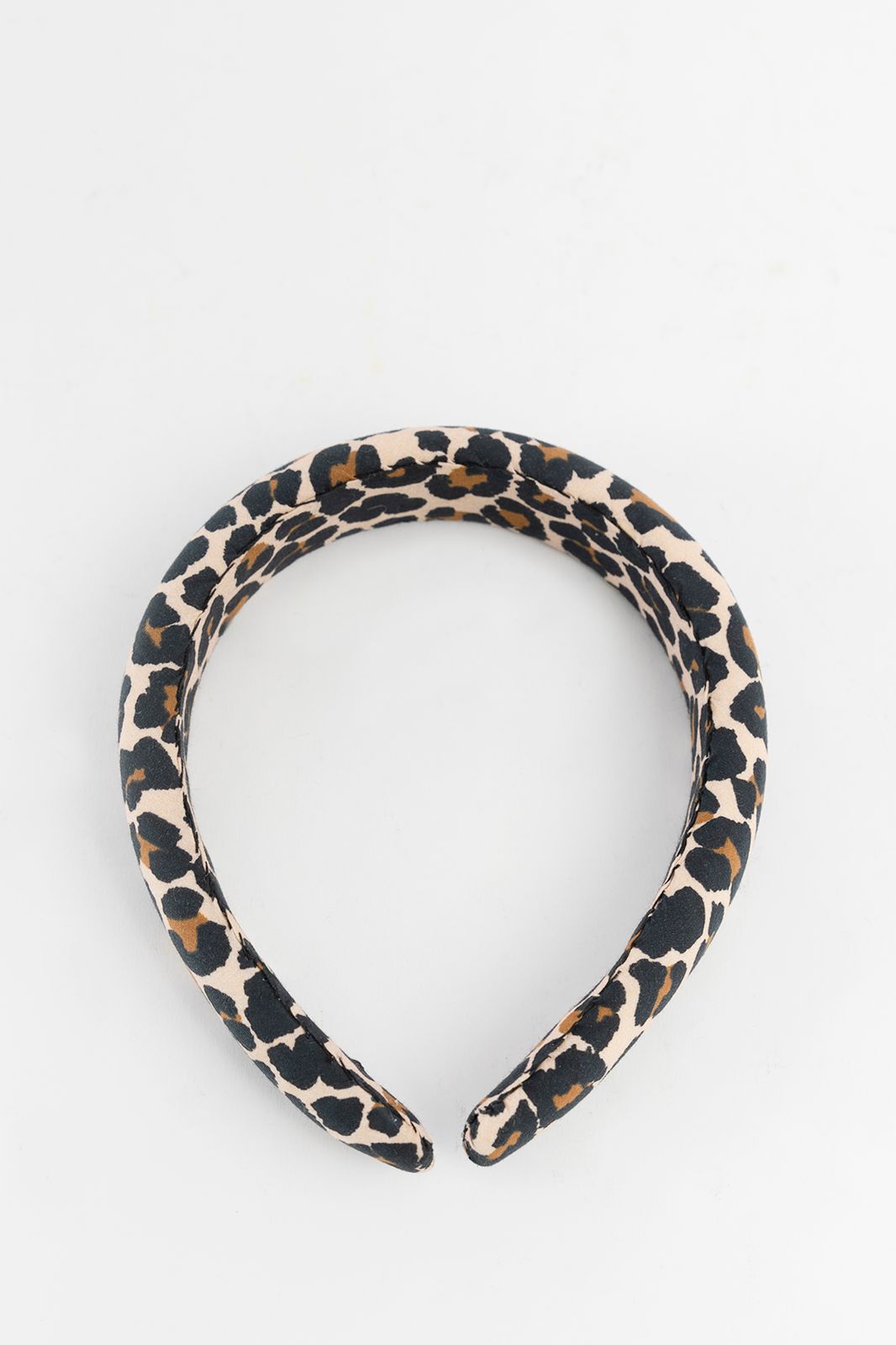 Bruine haarband met leopard print