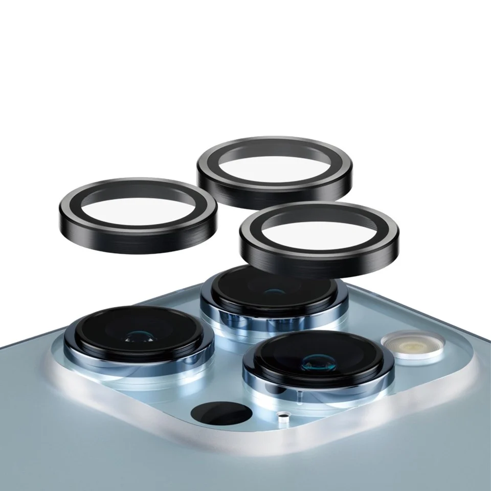 PanzerGlass - HOOPS Kameralinsebeskytter til iPhone 13 Pro - 13 Pro Max - Sort
