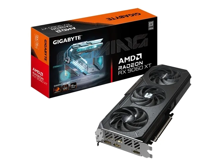 GIGABYTE Radeon RX 9060 XT GAMING OC 16G, Radeon RX 9060 XT, 16 GB, GDDR6, 128 Bit, 7680 x 4320 pixel, PCI Express x16 5.0