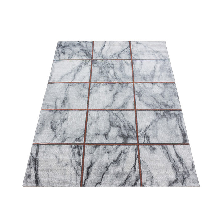 Modern vloerkleed - Marble Box Grijs/Bruin | Topper