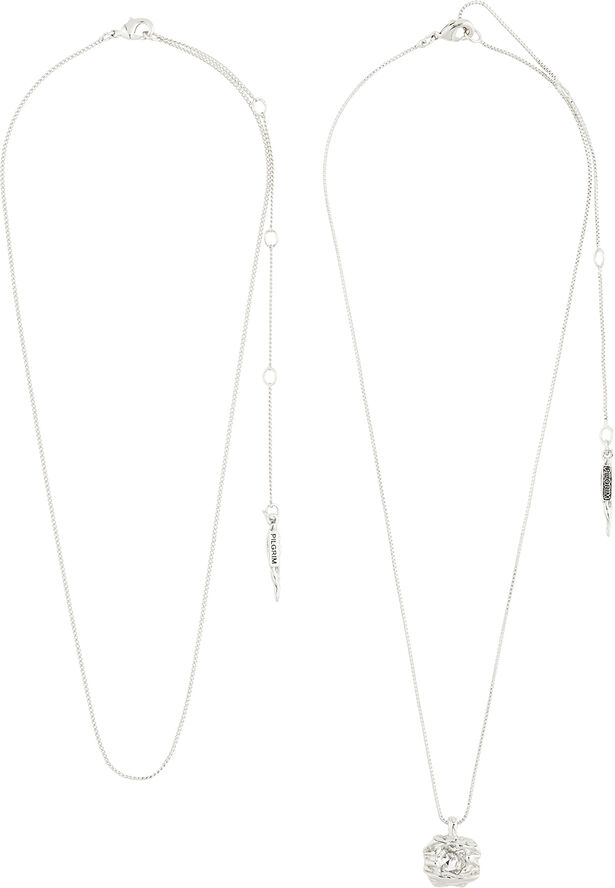 Pilgrim FEEL recycled necklace 2-in-1 set silver-plated Sølv
