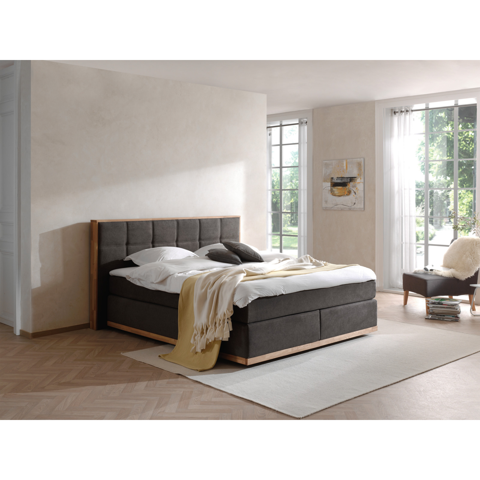 Boxspringbett Leonie 160 x 200 cm, braun