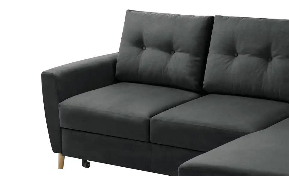 Ecksofa Carla Anthrazit, Dunkelgrau rechts