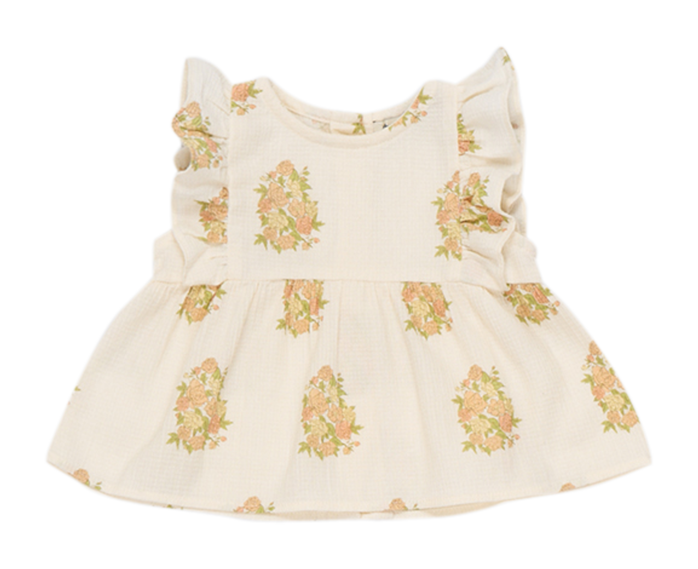 LORETTA - Blouse évasée col rond en coton biologique mélangé| Beige
