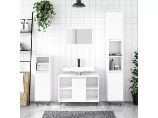 Armoire de salle de bain blanc brillant 80x33x60 cm