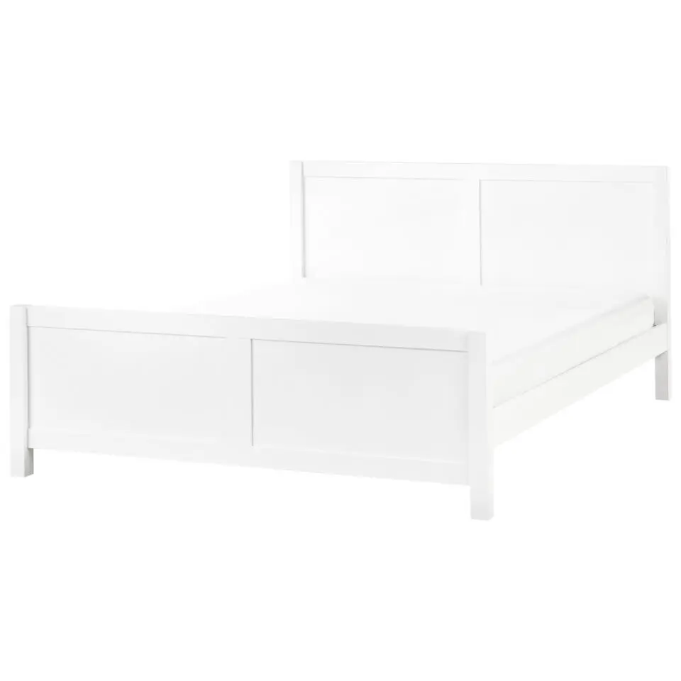 CHAMPAGNAT - Tweepersoonsbed - Wit - 180 x 200 cm - Rubberhout