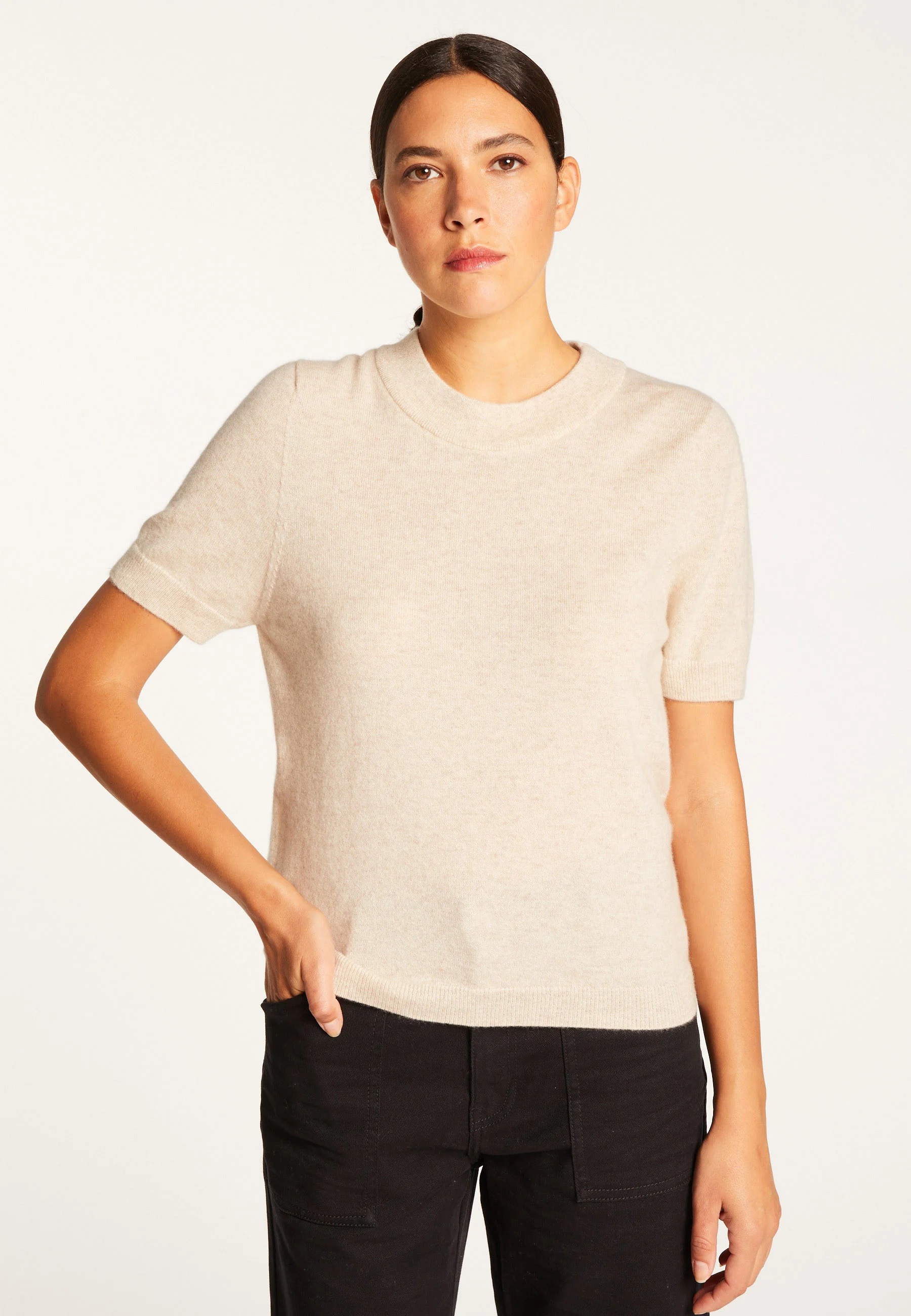 AUBRYAH24 - T-shirt en cachemire | Beige