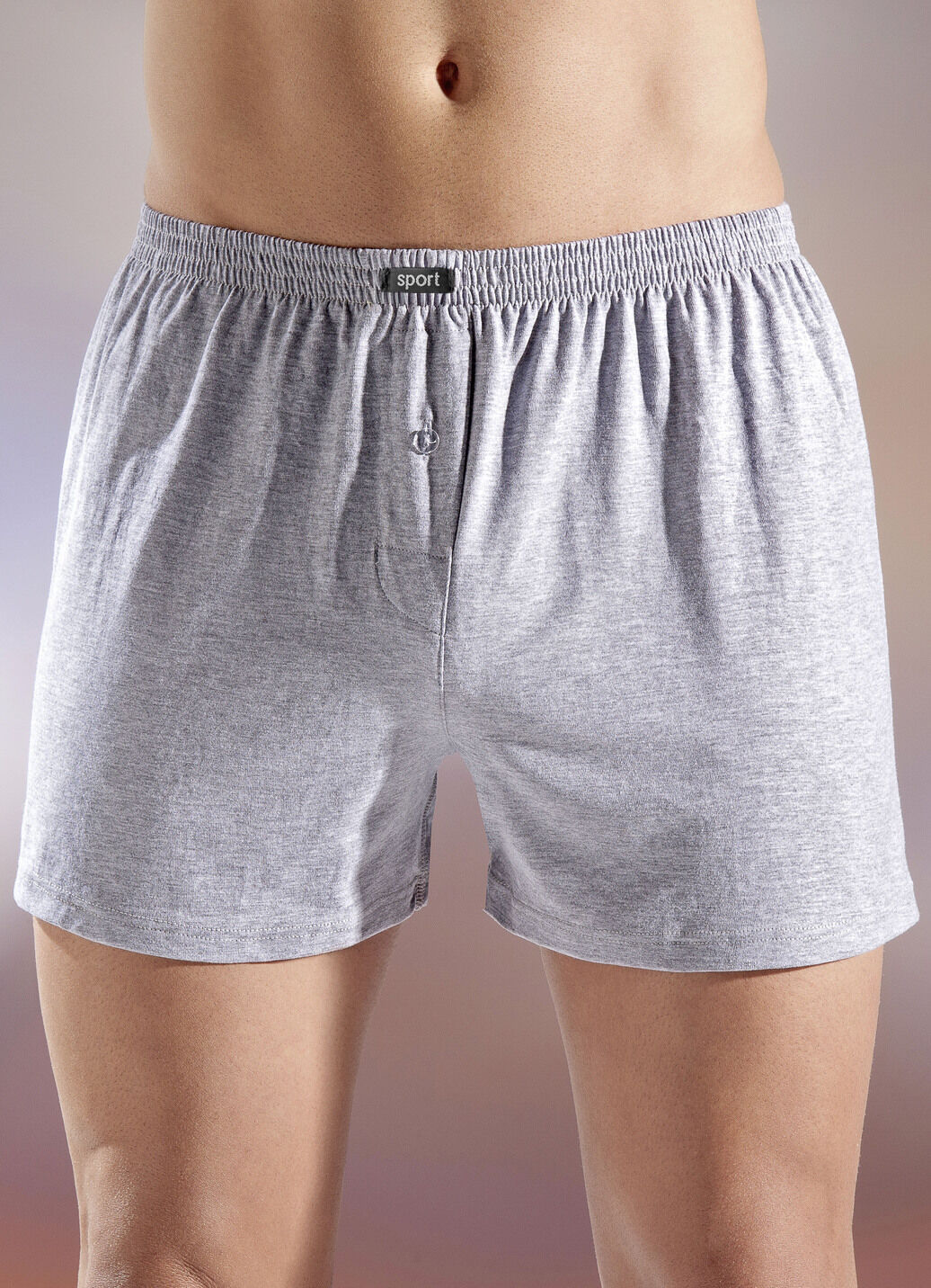 Fünferpack Boxershorts aus BIO-Baumwolle mit Eingriff, uni und meliert