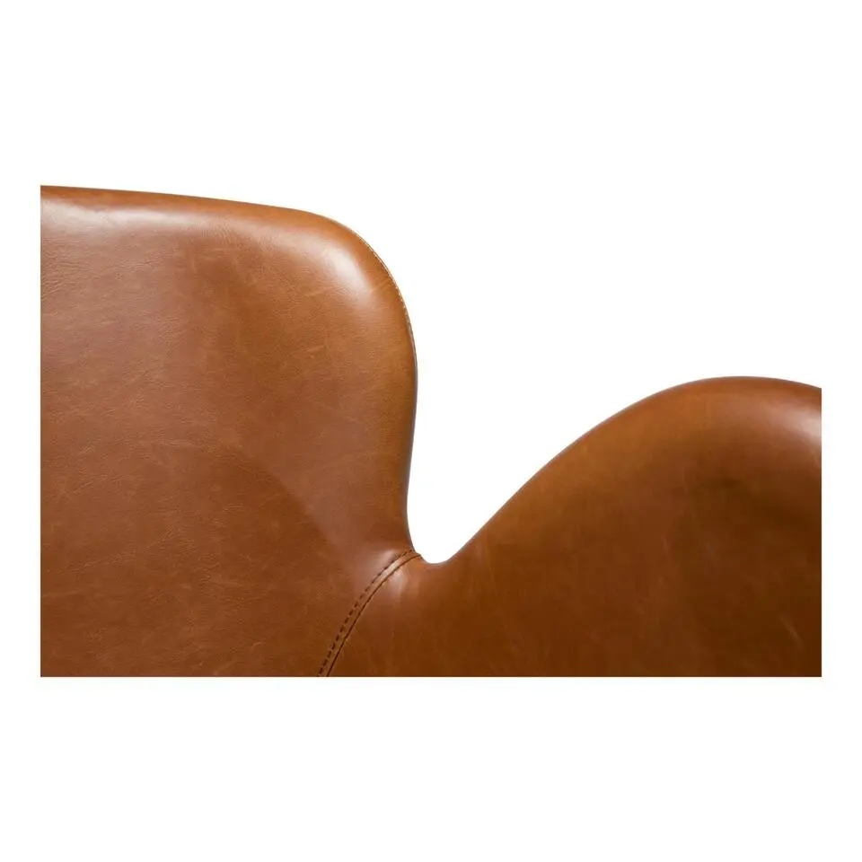 Hioshop Gaia Dan-Form fauteuil met armleuningen PU-kunstleer lichtbruin