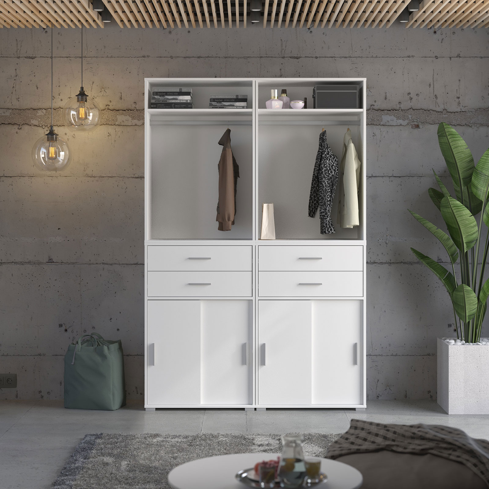 Garderobenaufsatz MOVER - weiß - 68x105 cm