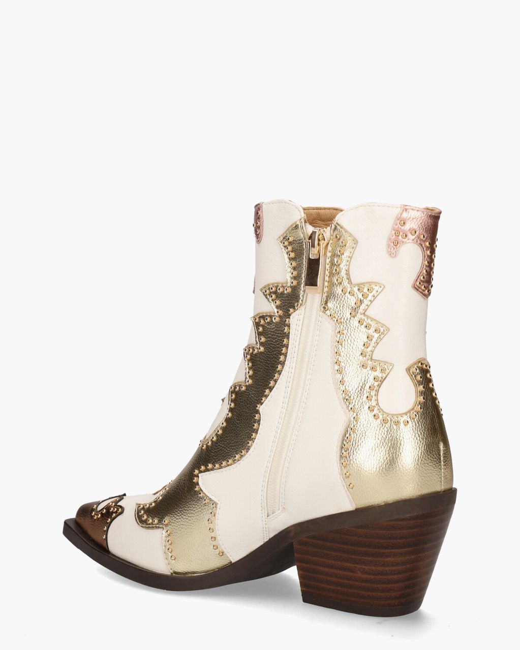 Noa Harmon Rodeo Off-White/Goud Dames Enkelboots