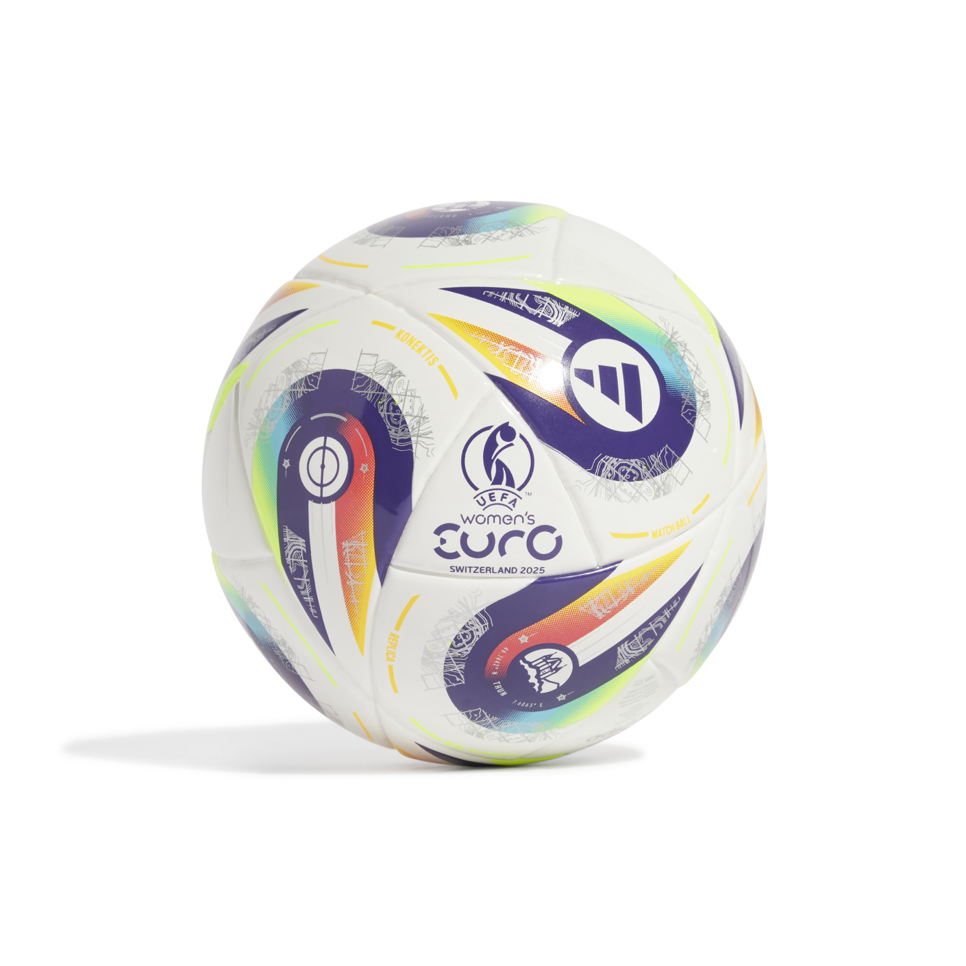 Adidas Women's EURO25 Mini Voetbal Maat 1 Wit Paars Geel