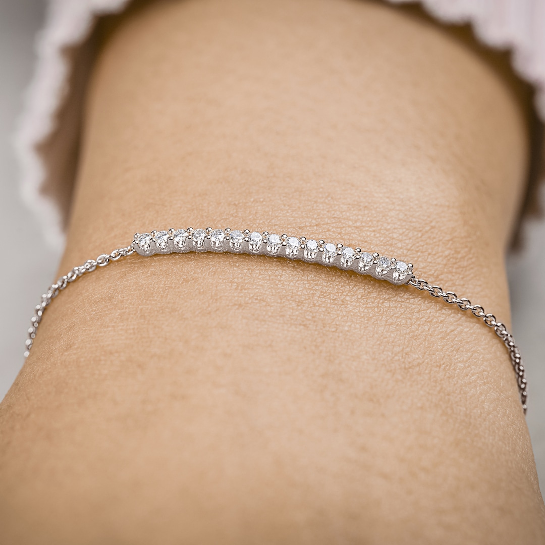 0.50 Karat Diamantarmband 750/18 K Weissgold