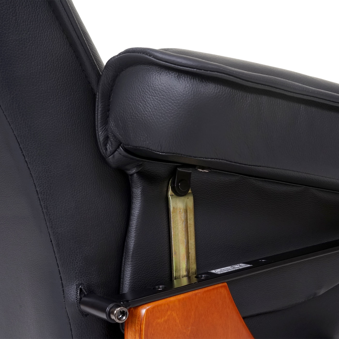 MCA Relaxsessel Halifax, Fernsehsessel Hocker, Echtleder 130kg belastbar ~ schwarz, honigfarben